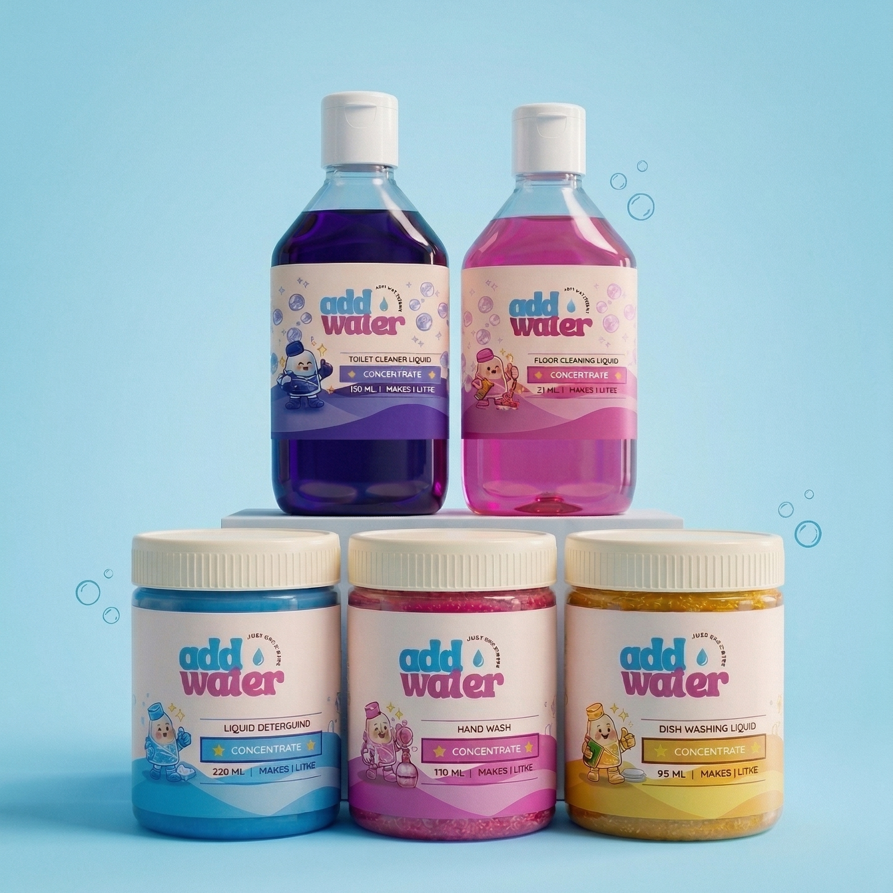 Add Water Complete Home Combo – 5 Cleaners (Makes 5 Liters)